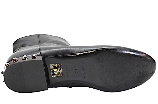 Balenciaga Paris. BlackLeather Studded Ankle Boots Size 37.5