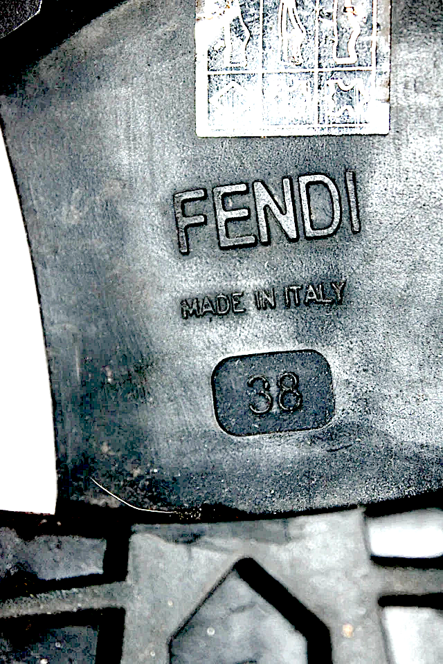 Fendi Italy. Black Leather Fur Lined Buckled Slip-On Ankle Boots Size EUR 38