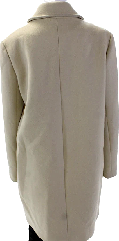 Chloe Paris. Pale Beige Wool Button Down Long Sleeves Coat