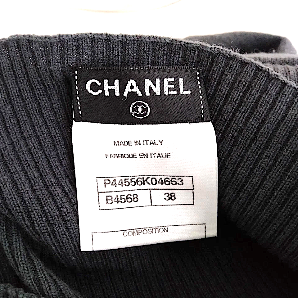 Chanel Paris. Grey Wool, Cashmere Dress