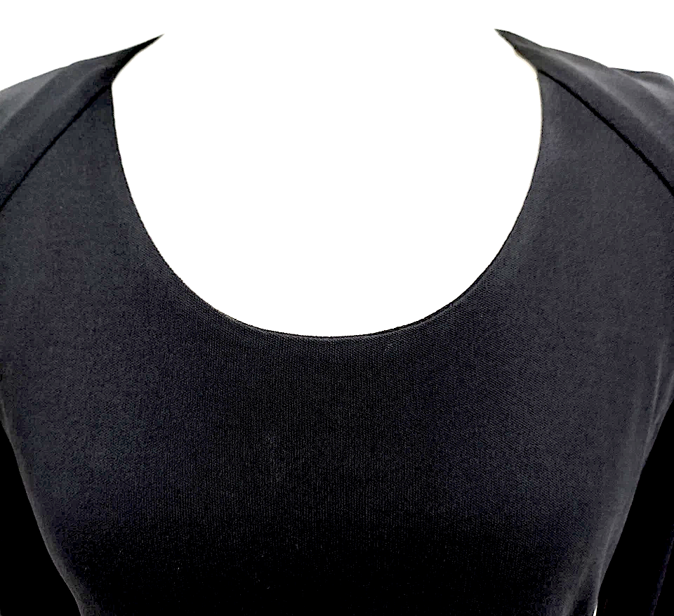 Gucci Italy Black Rayon Long Sleeve Dress