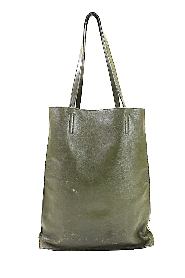 Marni Italy. Dark Green Leather Zip Detail Medium Shoulder Bag / Handbag