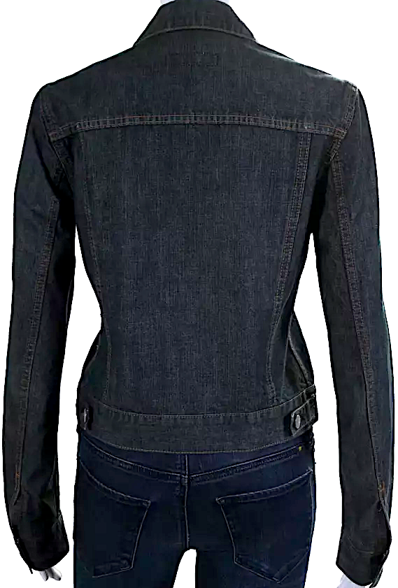 Dries Van Noten Belgium. Blue Medium Wash Collar Long Sleeve Denim Jacket