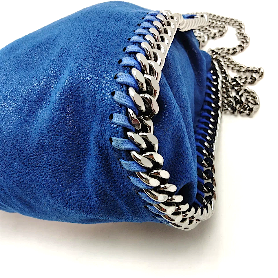 Stella McCartney UK. Blue Rare Color Faux Vegan Leather Shoulder Bag