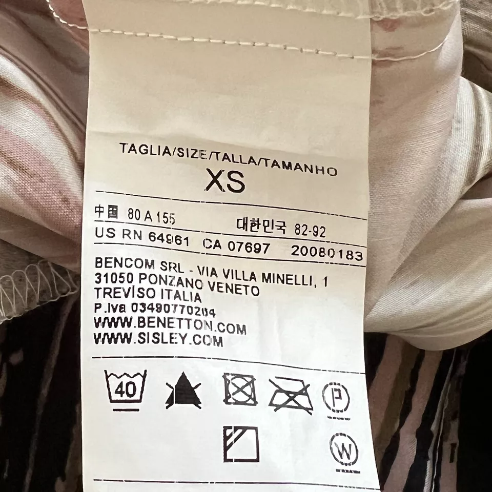 Benetton Vintage Print Sleeveless Belted Flare A Line Dress