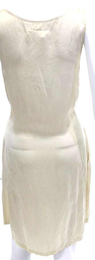 MM6 Maison Margiela Paris. Beige Sleeveless Ruched Waist Mini Dress