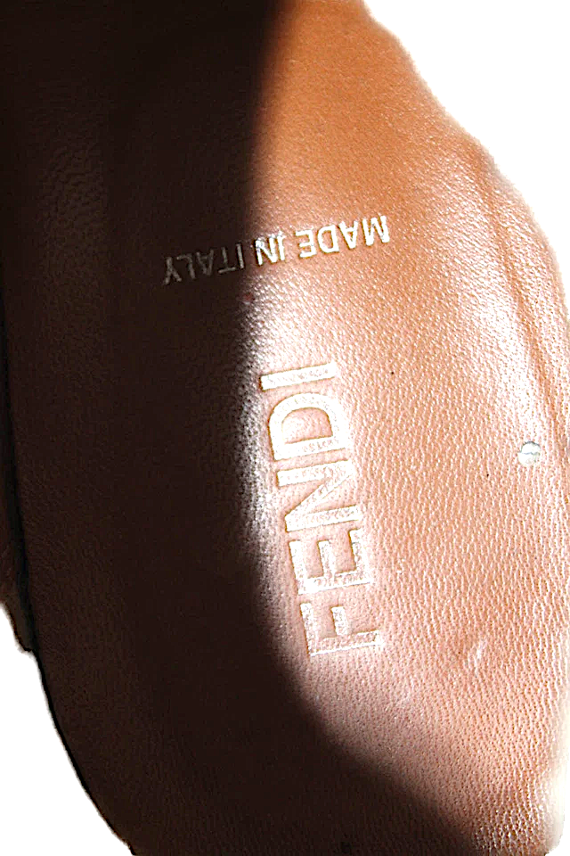 Fendi Italy. Black Leather Fur Lined Buckled Slip-On Ankle Boots Size EUR 38