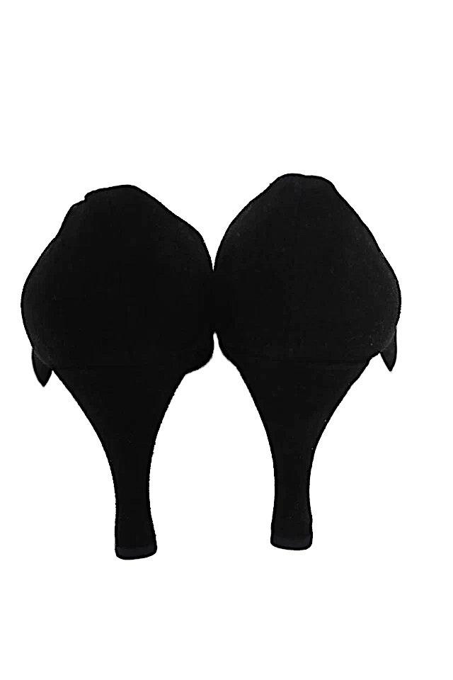 Robert Clergerie Paris. Black Suede Pointed Toe Slide On Pumps Black Size 8.5 B