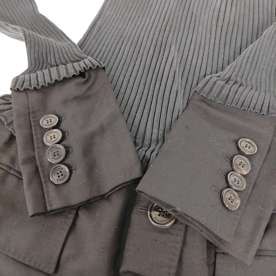 Burberry UK. Washed Black Wool, Cupro, Nylon Dress