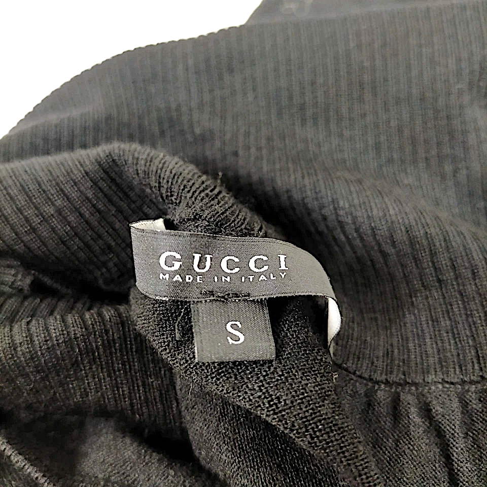 Gucci Italy. Black Wool/Nylon Sleeveless Top