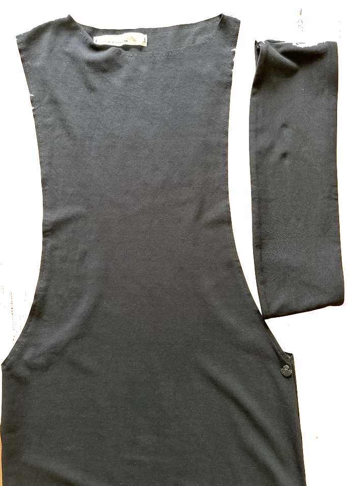 Nostrasantissima Italy. NEW. Black Cotton Maxi Tank Asymmetrical Dress