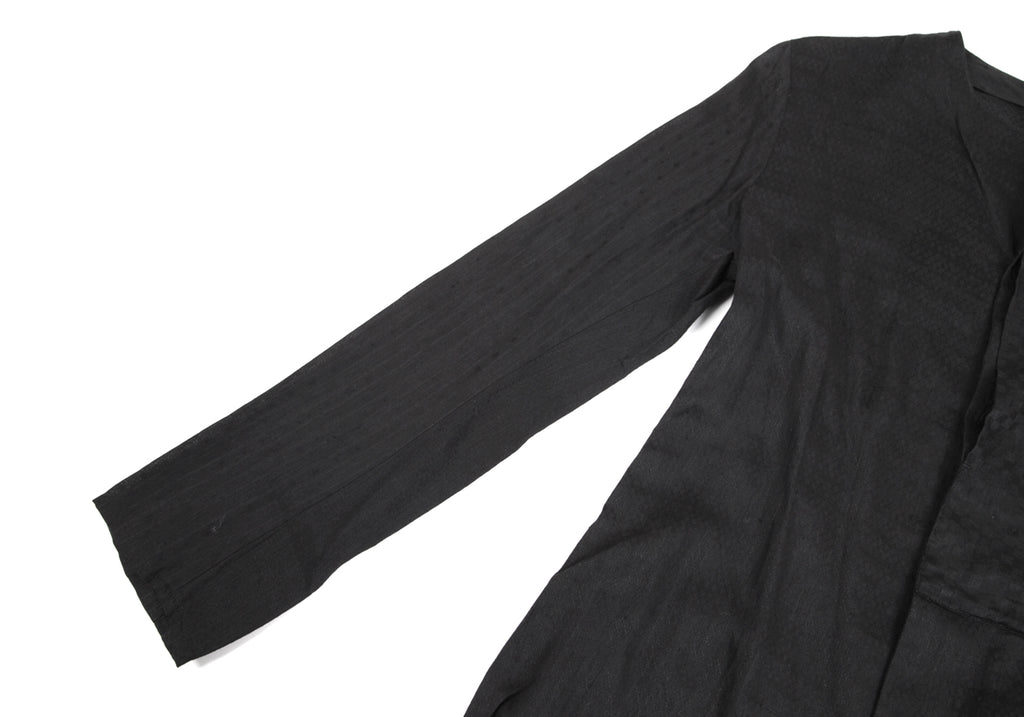 YOHJI YAMAMOTO JAPAN. Y's Pattern Switched Black Linen Blouse