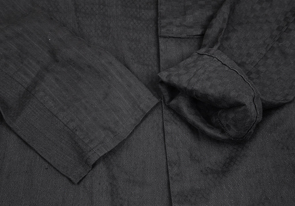 YOHJI YAMAMOTO JAPAN. Y's Pattern Switched Black Linen Blouse