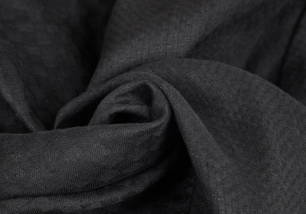 YOHJI YAMAMOTO JAPAN. Y's Pattern Switched Black Linen Blouse