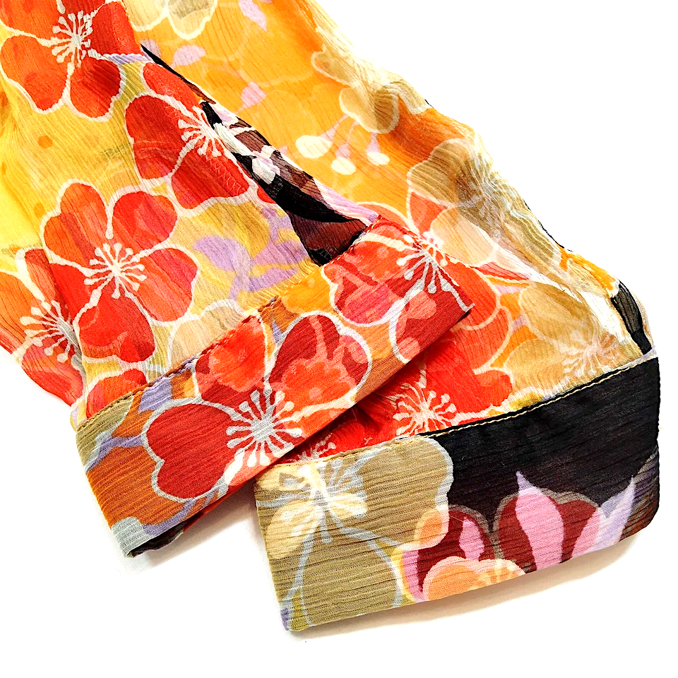 DOLCE&GABBANA ITALY. D & G. Multi-Color Oranges Silk Top