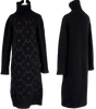 Yohji Yamamoto Japan. FEMME. Black Knit Turtleneck YY Monogram Logo Print Dress