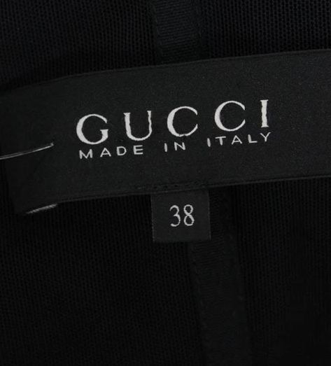 Gucci Italy. Blue Silk Sheer One Shoulder Detail Empire Waist Dress SZ 38IT