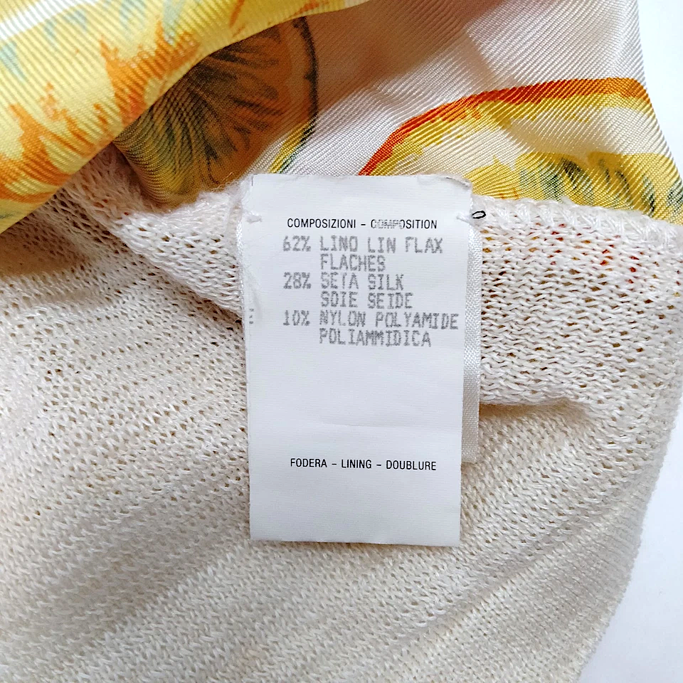 Gucci Italy. Knit "Oranges" Logo Cotton/Linen/Nylon Cardigan Style Top