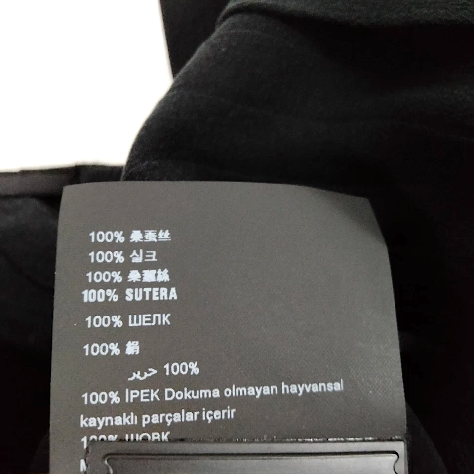 Prada Italy. Black Silk Tie Blouse/Top