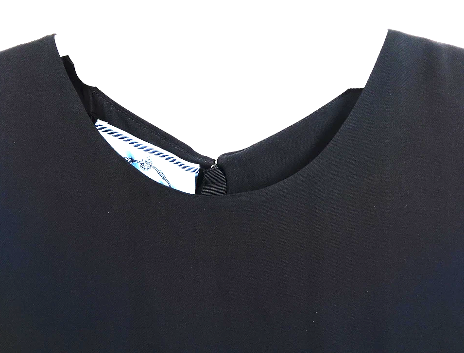 Prada Italy. Black Rayon Knee Length Dress