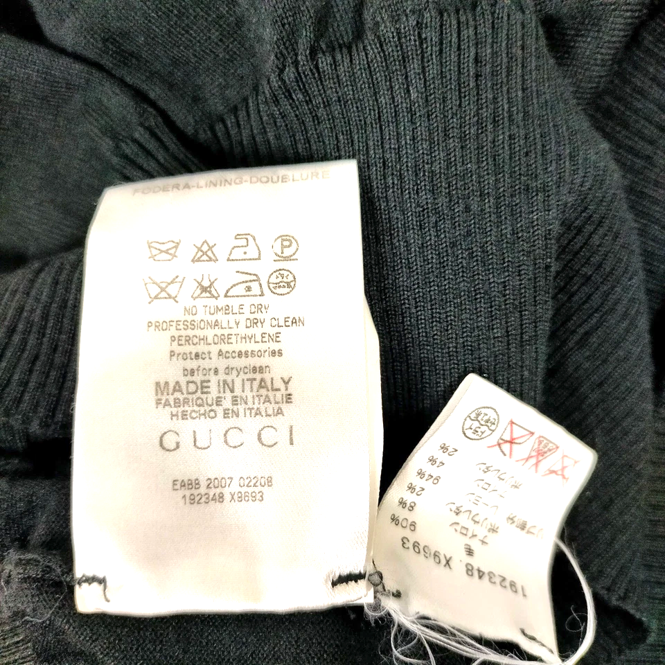 Gucci Italy. Black Wool/Nylon Sleeveless Top