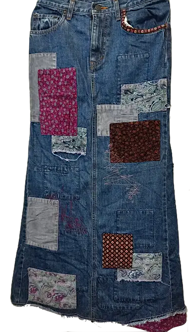 HYSTERIC GLAMOUR JAPAN. "KINKY" Patchwork Denim Skirt