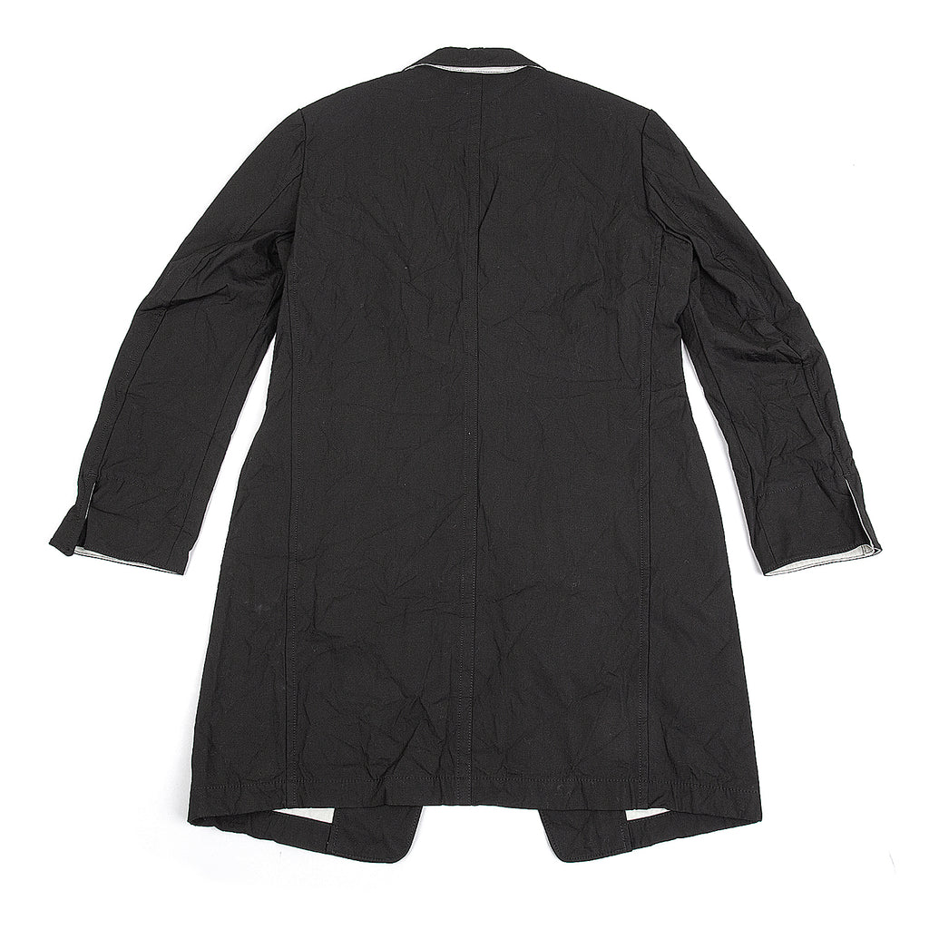Yohji Yamamoto Japan. Y's Black Cotton Wrinkled Long Jacket