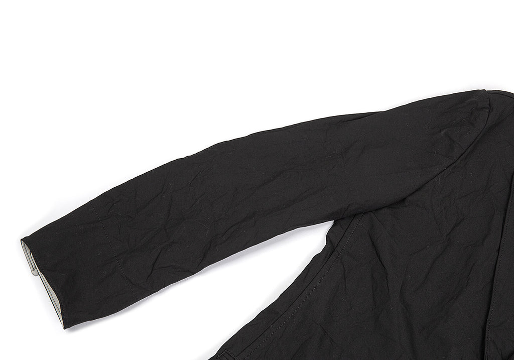 Yohji Yamamoto Japan. Y's Black Cotton Wrinkled Long Jacket