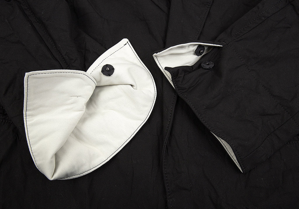 Yohji Yamamoto Japan. Y's Black Cotton Wrinkled Long Jacket