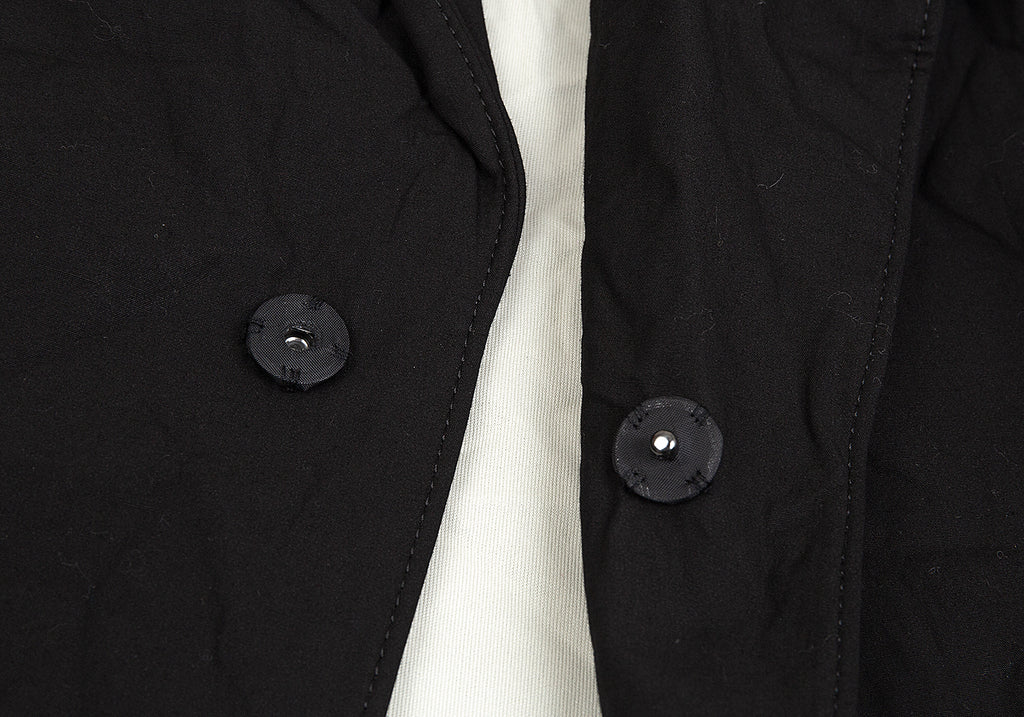 Yohji Yamamoto Japan. Y's Black Cotton Wrinkled Long Jacket