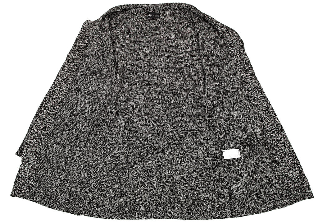 Yohji Yamamoto FEMME. Japan. RAGNE KIKAS. Black, Silver Rayon/Wool Cardigan Jacket/Sweater