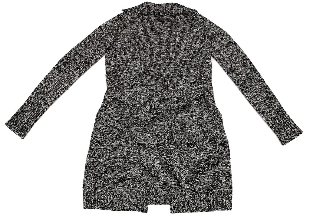 Yohji Yamamoto FEMME. Japan. RAGNE KIKAS. Black, Silver Rayon/Wool Cardigan Jacket/Sweater