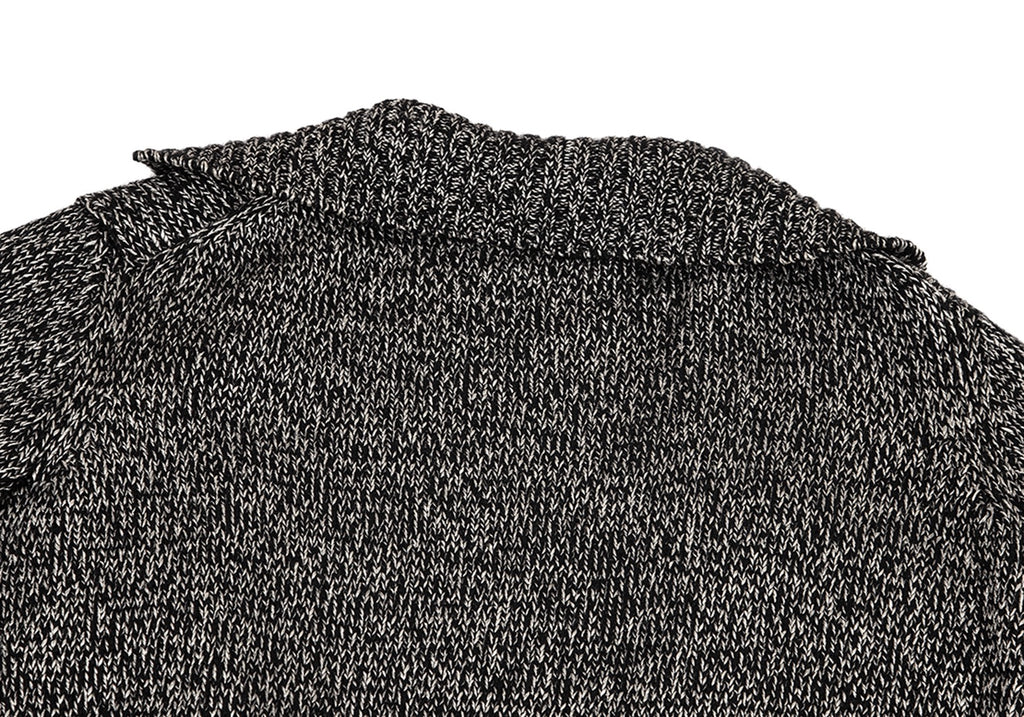 Yohji Yamamoto FEMME. Japan. RAGNE KIKAS. Black, Silver Rayon/Wool Cardigan Jacket/Sweater