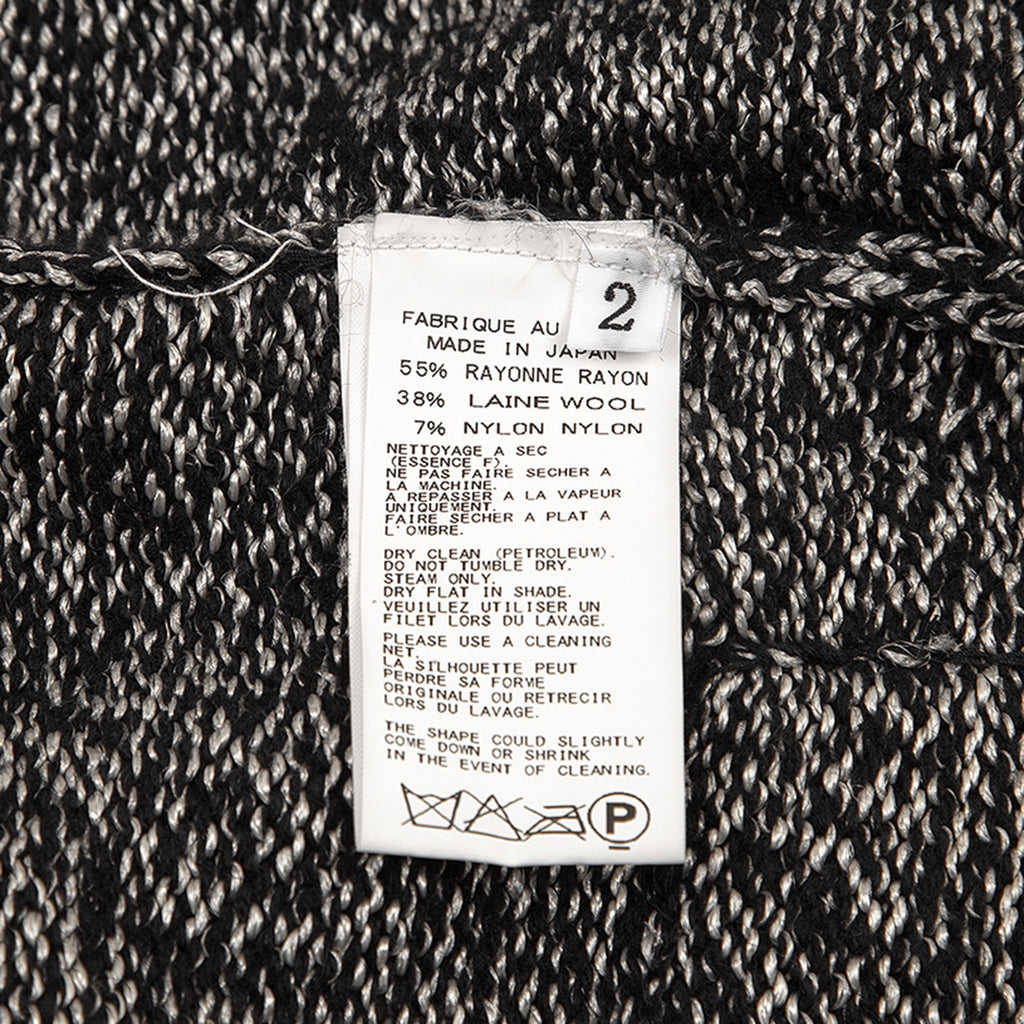 Yohji Yamamoto FEMME. Japan. RAGNE KIKAS. Black, Silver Rayon/Wool Cardigan Jacket/Sweater