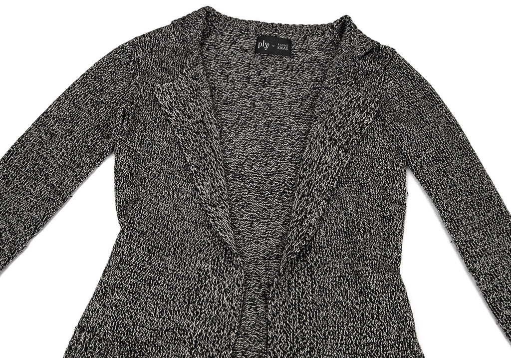 Yohji Yamamoto FEMME. Japan. RAGNE KIKAS. Black, Silver Rayon/Wool Cardigan Jacket/Sweater