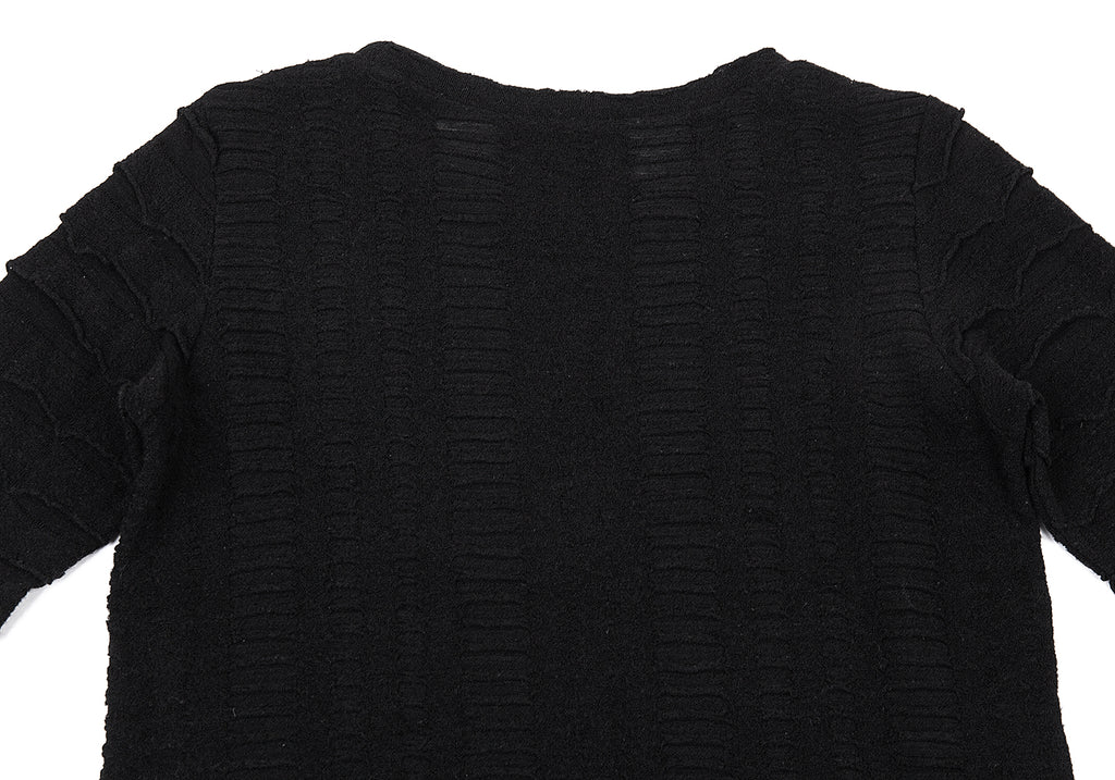 Issey Miyake Japan. HaaT Design Black Woven Wool Knit Sweater