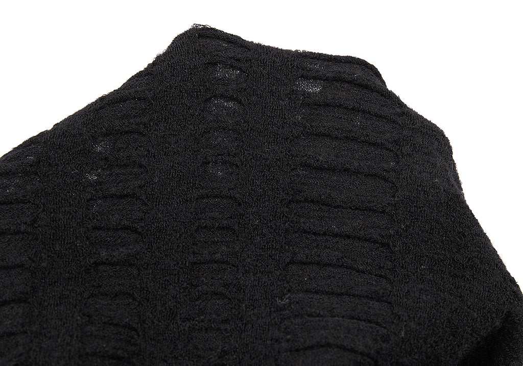 Issey Miyake Japan. HaaT Design Black Woven Wool Knit Sweater