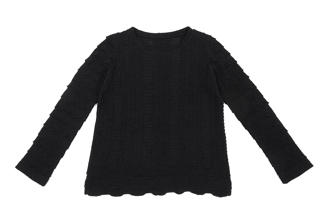 Issey Miyake Japan. HaaT Design Black Woven Wool Knit Sweater