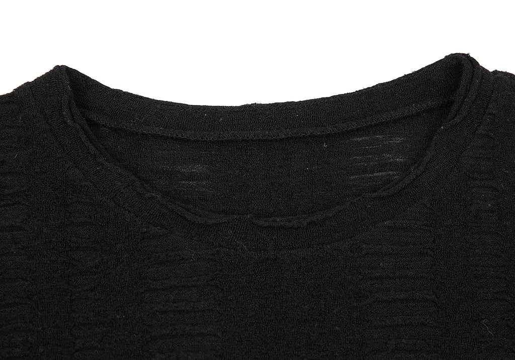 Issey Miyake Japan. HaaT Design Black Woven Wool Knit Sweater