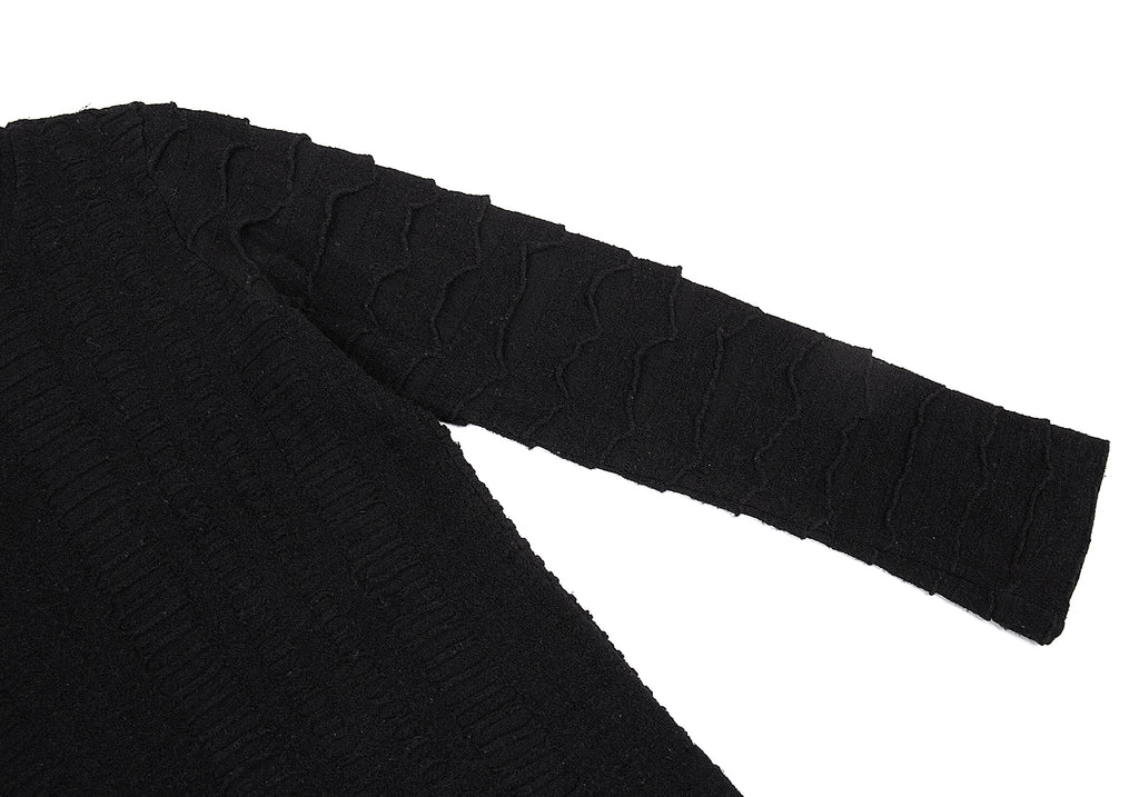 Issey Miyake Japan. HaaT Design Black Woven Wool Knit Sweater