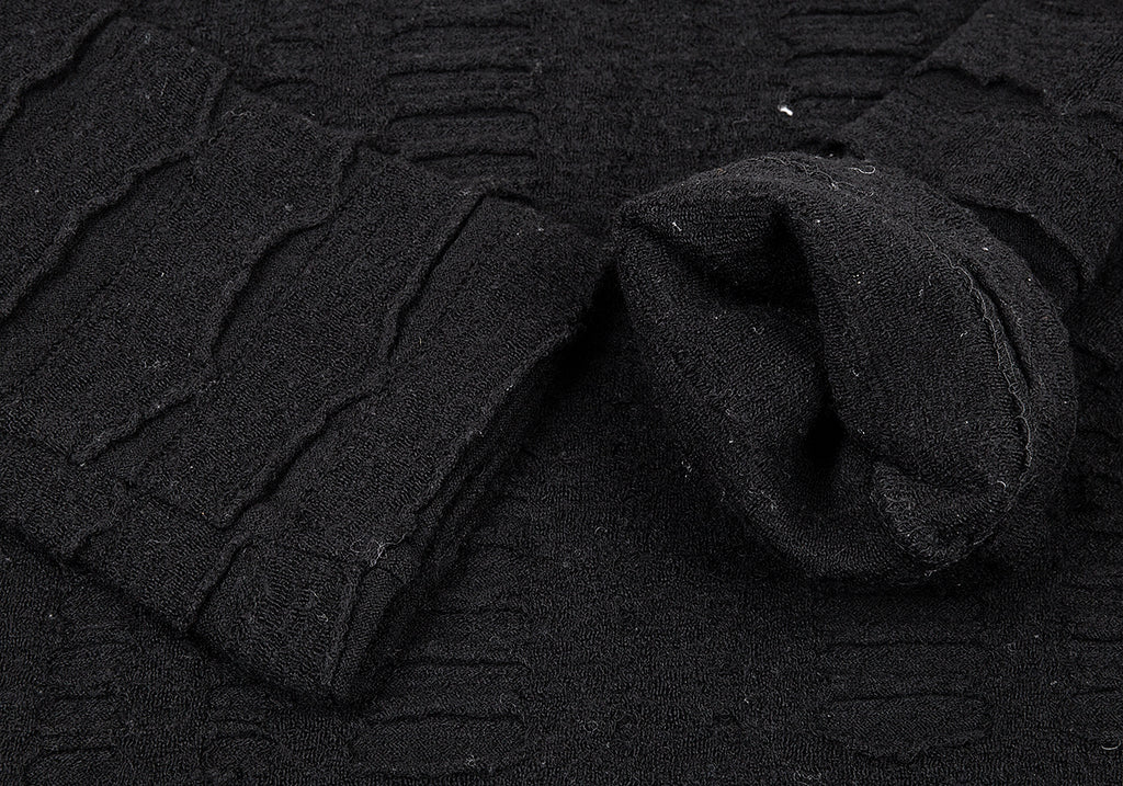 Issey Miyake Japan. HaaT Design Black Woven Wool Knit Sweater