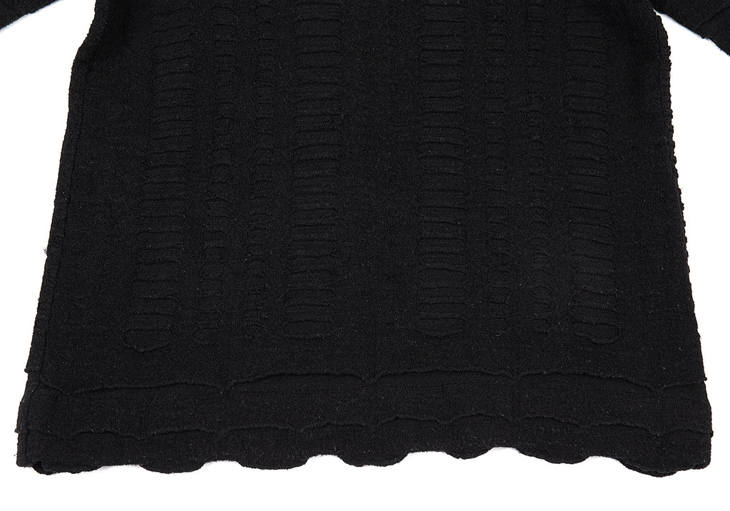 Issey Miyake Japan. HaaT Design Black Woven Wool Knit Sweater