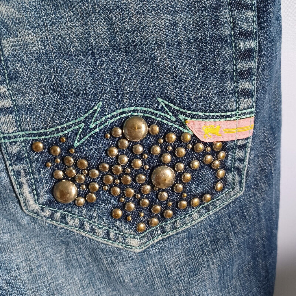 Parasuco Low Rise Embellished Distressed Capris Size 28