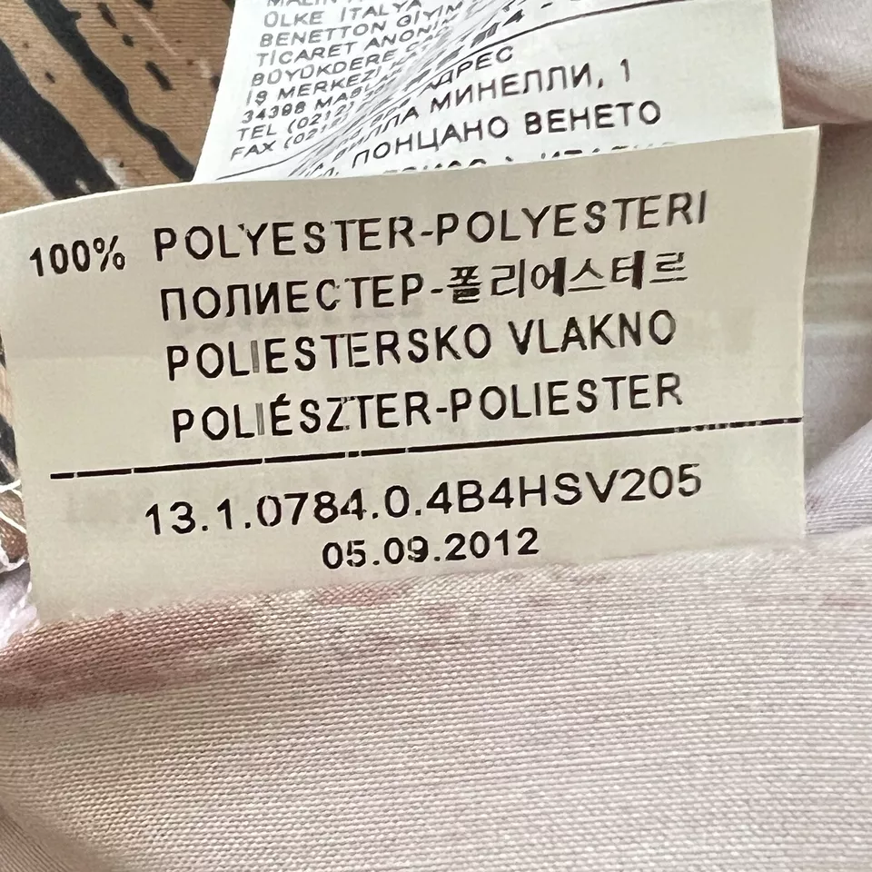 Benetton Vintage Print Sleeveless Belted Flare A Line Dress