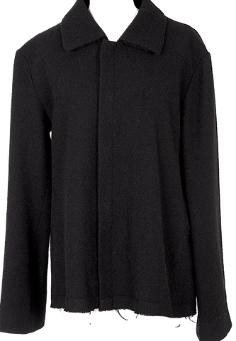 Yohji Yamamoto Japan. Y's Black Cotton Wrinkled Long Jacket