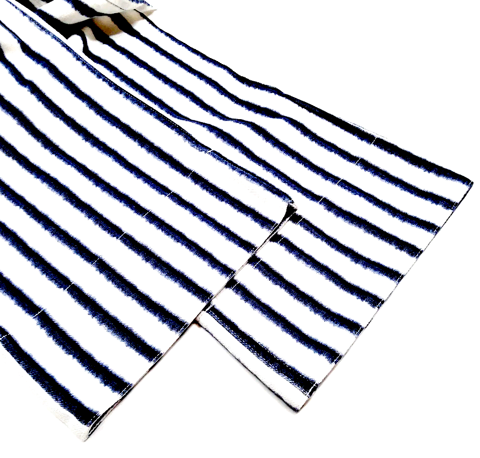 Christian Dior Paris. White/Blue Dyed Cotton/Elastane Pants Made in Portugal