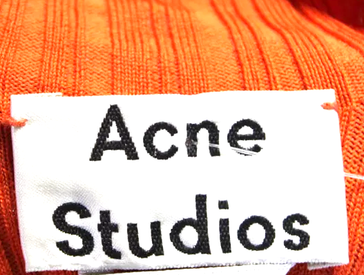 ACNE Studios Sweden. Orange Ribbed Turtleneck Pullover Sweater