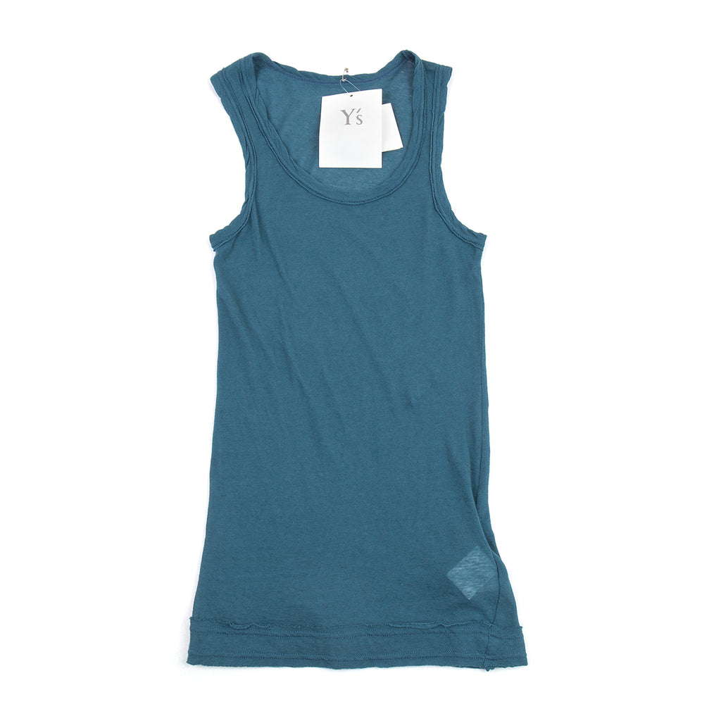 Yohji Yamamoto Japan. Y's Blue Cotton Linen Sleeveless Shirt