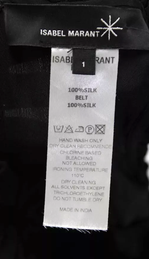 Isabel Marant Paris. Black Ruffle Neck Sleeveless Tiered Mini Dress