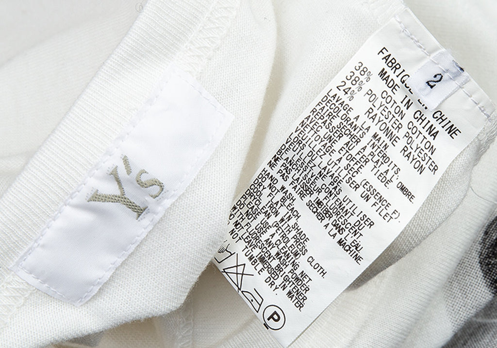 YOHJI YAMAMOTO JAPAN. Y's Printed White T Shirt